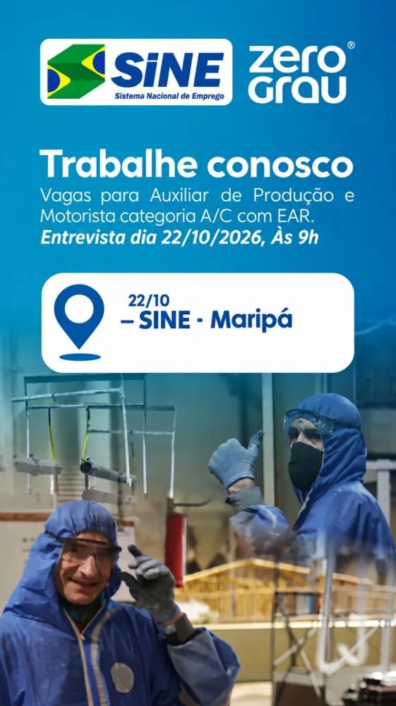 Zero Grau de Nova Santa Rosa e Agência do Trabalhador de Maripá Abrem Vagas de Emprego 