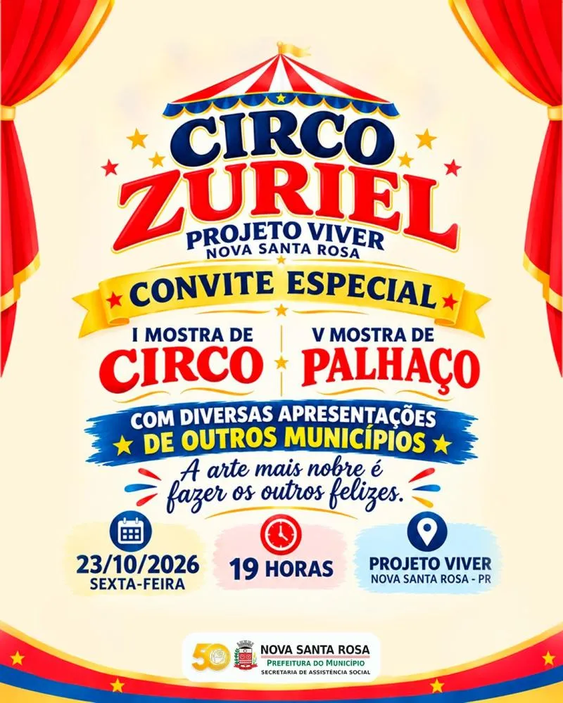 Nova Santa Rosa sedia I Mostra de Circo e V Mostra de Palhaço nesta sexta-feira