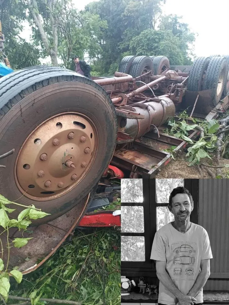 Trágico acidente na PR-487: Morador de Maripá morre e outro fica ferido após tombamento de caminhão