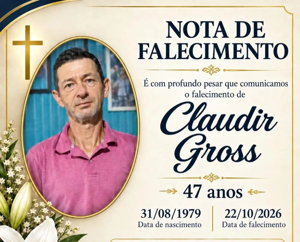 Comunicamos o falecimento de Claudir Gross